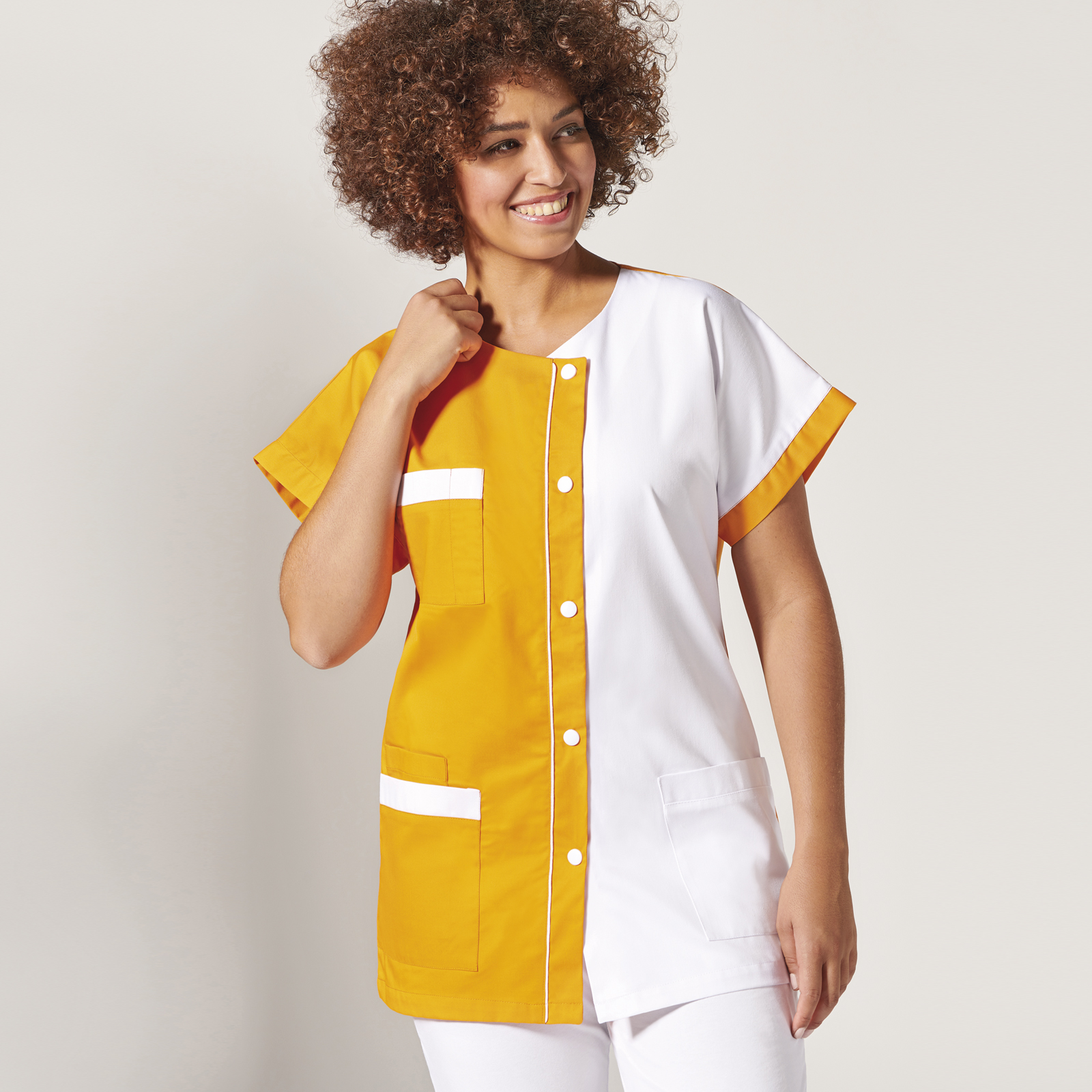 Tunique femme Eloa orange / blanc