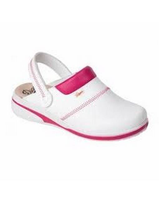 Sabot de travail Mar Blanc Fushia