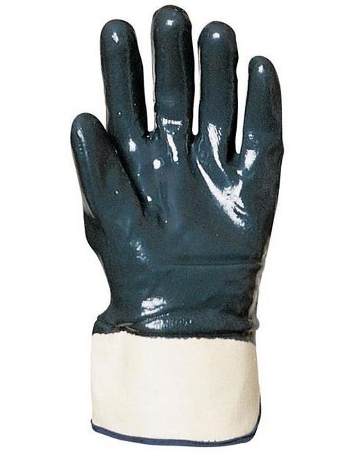 Gants nitrile bleu manchette