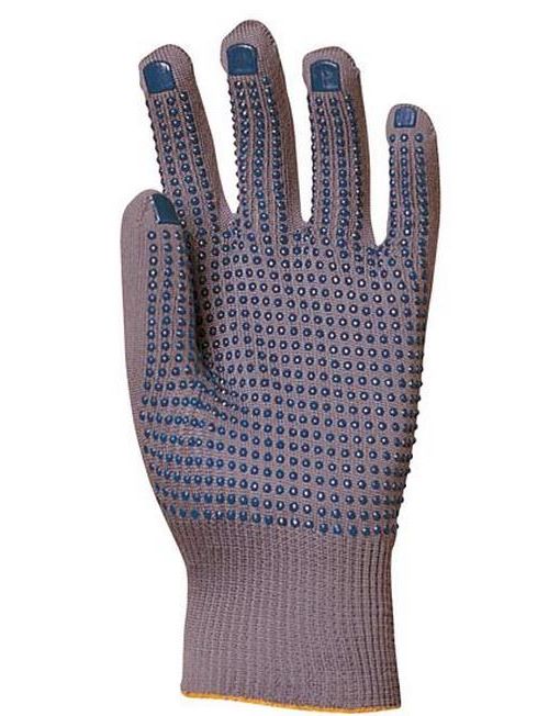 Gants nylon tricotés picots bleus