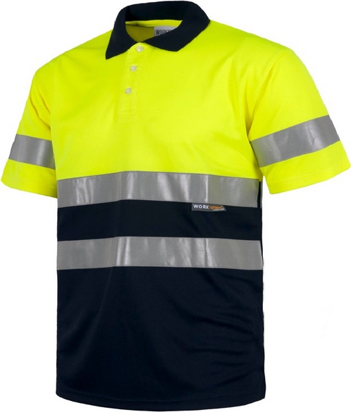 Polo jaune/marine Cl.2 M.C.